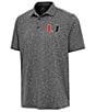 Antigua NCAA ACC Par 3 Short Sleeve Polo Shirt, Color:Miami Hurricanes Black - Image 1