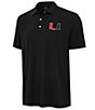 Antigua NCAA ACC Western Short Sleeve Polo Shirt, Color:Miami Hurricanes Black - Image 1