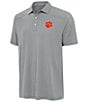 Antigua NCAA ACC Western Short Sleeve Polo Shirt, Color:Clemson Tigers Skyscraper - Image 1