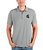 Color:Michigan State Spartans Heather - Image 1 - NCAA Big 10 Affluent Short-Sleeve Polo Shirt