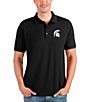 Color:Michigan State Spartans Black/Silver - Image 1 - NCAA Big 10 Affluent Short-Sleeve Polo Shirt