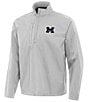 Antigua NCAA Big 10 Brisk Quarter-Zip Pullover, Color:Michigan Wolverines Stone - Image 1