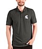 Color:Michigan State Spartans Black/Silver - Image 1 - NCAA Big 10 Esteem Short-Sleeve Polo Shirt