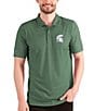 Color:Michigan State Spartans Dark Pine/White - Image 1 - NCAA Big 10 Esteem Short-Sleeve Polo Shirt