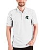 Color:Michigan State Spartans White/Silver - Image 1 - NCAA Big 10 Esteem Short-Sleeve Polo Shirt