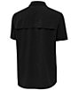 Antigua NCAA Big 12 Activate Short Sleeve Woven Shirt, Color:TCU Horned Frogs Black - Image 2