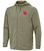 Antigua NCAA Big 12 Effortless Full-Zip Hoodie, Color:Houston Cougars Burnt Olive - Image 1