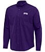 Antigua NCAA Big 12 Flight Long Sleeve Woven Shirt, Color:TCU Horned Frogs Dark Purple - Image 1