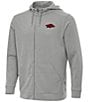 Antigua NCAA SEC Effortless Full-Zip Hoodie, Color:Arkansas Razorbacks Grey Heather - Image 1