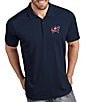 Color:Columbus Blue Jackets Navy - Image 1 - NHL Tribute Short-Sleeve Polo Shirt