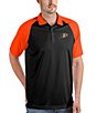 Color:Anaheim Ducks Black/Mango - Image 1 - NHL Western Conference Nova Short-Sleeve Colorblock Polo Shirt
