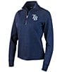 Color:Tampa Bay Rays Navy - Image 1 - Women's MLB American League Action Quarter-Zip Pullover