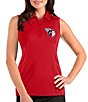 Color:Dark Red - Image 1 - Women's MLB Cleveland Guardians Tribute Sleeveless Polo Shirt