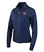 Color:Chicago Cubs Navy - Image 1 - Women's MLB National League Action Quarter-Zip Pullover