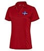 Color:Dark Red - Image 1 - Women's MLB Texas Rangers 2023 World Series Tribute Short Sleeve Polo Shirt