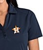Color:Houston Astros Navy - Image 2 - Women's MLB Tribute Short-Sleeve Polo Shirt