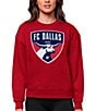 Color:FC Dallas Dark Red - Image 1 - Women's MLS Western Conference Crew Large Logo Sweatshirt