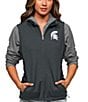 Color:Michigan State Spartans Charcoal - Image 1 - Women's NCAA Big 10 Mock Neck Course Vest