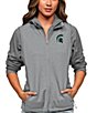 Color:Michigan State Spartans Grey - Image 1 - Women's NCAA Big 10 Mock Neck Course Vest