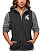 Color:Michigan State Spartans Black - Image 1 - Women's NCAA Big 10 Mock Neck Course Vest