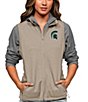 Color:Michigan State Spartans Oatmeal - Image 1 - Women's NCAA Big 10 Mock Neck Course Vest