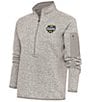 Color:Oatmeal Heather - Image 1 - Women's NCAA Michigan Wolverines 2023 National Champions Fortune Quarter-Zip Pullover
