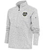 Color:Light Grey Heather - Image 1 - Women's NCAA Michigan Wolverines 2023 National Champions Fortune Quarter-Zip Pullover