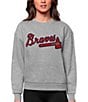 Color:Atlanta Braves Dark Grey - Image 1 - Women's NCAA Crew Sweatshirt