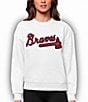 Color:Atlanta Braves White - Image 1 - Women's NCAA Crew Sweatshirt