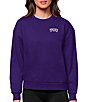 Color:TCU Horned Frogs Dark Purple - Image 1 - Women's NCAA Crew Neck Long Sleeve Sweatshirt