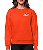 Color:Oklahoma State Cowboys Mango - Image 1 - Women's NCAA Crew Neck Long Sleeve Sweatshirt