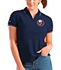 Color:New York Islanders Navy/White - Image 1 - Women's NHL Eastern Conference Affluent Short-Sleeve Polo Shirt