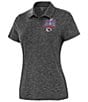 Color:Black Heather - Image 1 - Women's Super Bowl LVIII Kansas City Chiefs Champions Matter Short Sleeve Polo Shirt