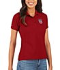 Color:Dark Red - Image 1 - Women's USA Soccer Legacy Pique Short-Sleeve Polo Shirt