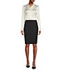 Color:Grey - Image 3 - Ace Wool Blend Pencil Skirt