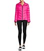 Color:Bright Pink - Image 3 - Active Alpine Hooded Long Sleeve Puffer Jacket