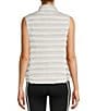 Color:White - Image 2 - Active Banded Collar Drawstring Waist Shine Session Puffer Vest