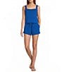 Antonio Melani Active Brandy Tencel Square Neck Sleeveless Button Side Cropped Lounge Coordinating Tank Top - Image 5