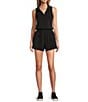 Antonio Melani Active Collared Romper, Color:Black - Image 1