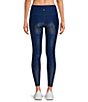 Color:Midnight Blue - Image 2 - Active Coated Shine Gleam Coordinating High Waisted 28#double; Leggings