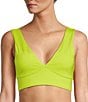 Color:Lime Green - Image 1 - Active In The Zone Longline V-Neck Sports Bra