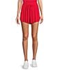 Antonio Melani Active Jersey Mid-Rise Flutter Shorts, Color:Scarlet - Image 1