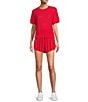 Antonio Melani Active Jersey Mid-Rise Flutter Shorts, Color:Scarlet - Image 3