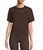 Antonio Melani Active Knit Crew Neck Short Sleeve Pullover, Color:Chocolate - Image 1