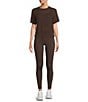 Antonio Melani Active Knit Crew Neck Short Sleeve Pullover, Color:Chocolate - Image 3