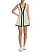 Color:Vanilla/Green - Image 1 - Active On-The-Line Tennis Built-In Short Mini Dress
