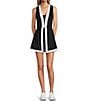 Antonio Melani Active On-The-Line Tennis Built-In Short Mini Dress, Color:Black/White - Image 1