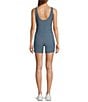 Color:Slate Blue - Image 2 - Active Reformer Scoop Neck Sleeveless Moisture Wicking Mini Onesie