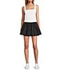 Antonio Melani Active Scoop Neck Two-Tone Sleeveless Bubble Hem Dress, Color:Black/White - Image 1