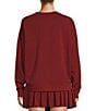 Antonio Melani Active Stripe Piping Crew Neck Long Sleeve Pullover Coordinating Sweatshirt, Color:Burgundy - Image 2